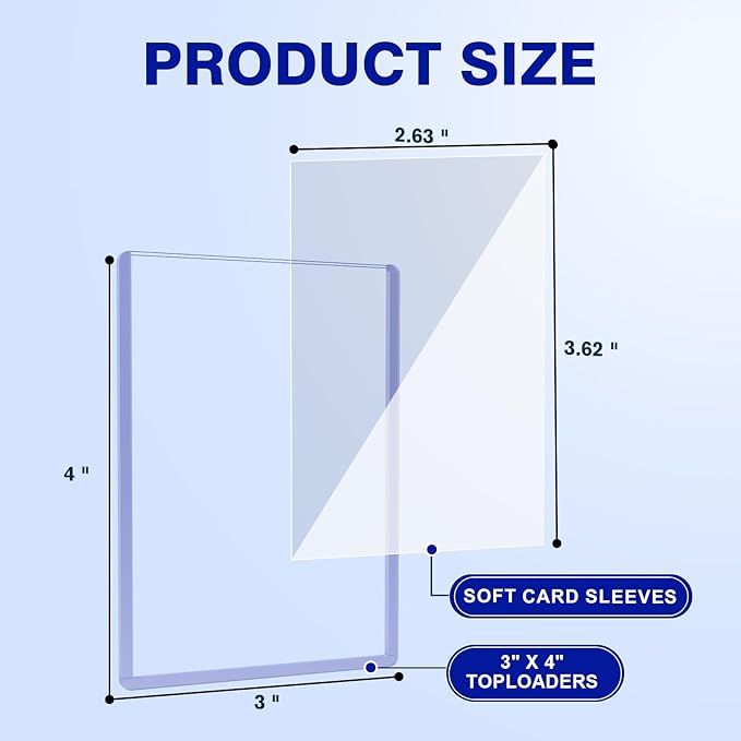 Prilino Topload Card Holders & Sleeves, Collectible Protectors, 300 Pack | - Image 2
