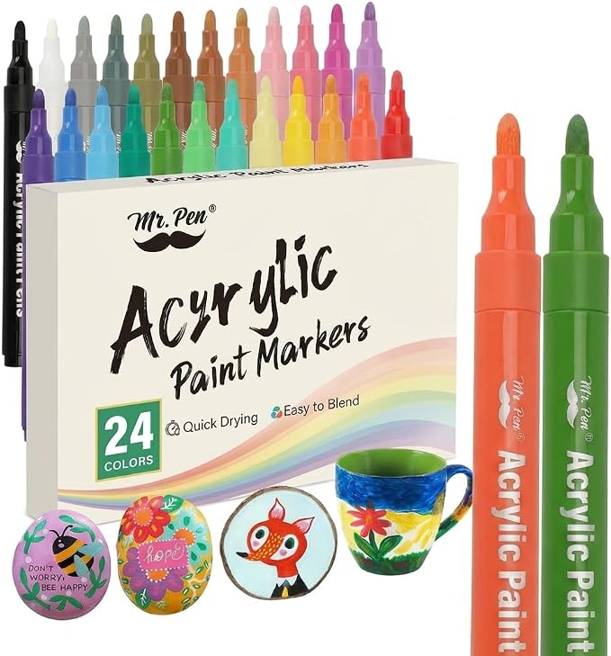 Mr. Pen- Acrylic Paint Markers, 24 Pack, Paint Pens by MrPen