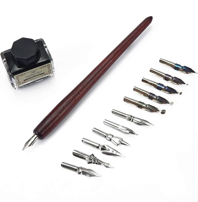 Calligraphy Pens Set -Wooden Dip Pen Handcrafted Calligraphy Set - Image 7