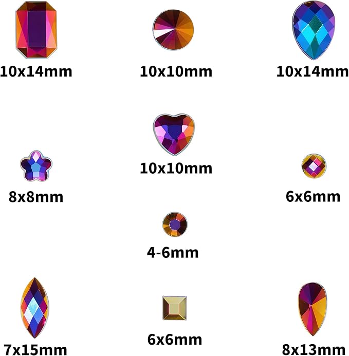 1200 Pcs AB Rhinestones for Bedazzling, Rainbow Effect Craft Gems for Crafting - Image 2