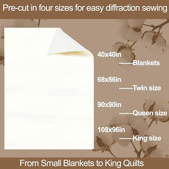 Natural Cotton Batting for Quilting - 150g/m² Lightweight - Image 4
