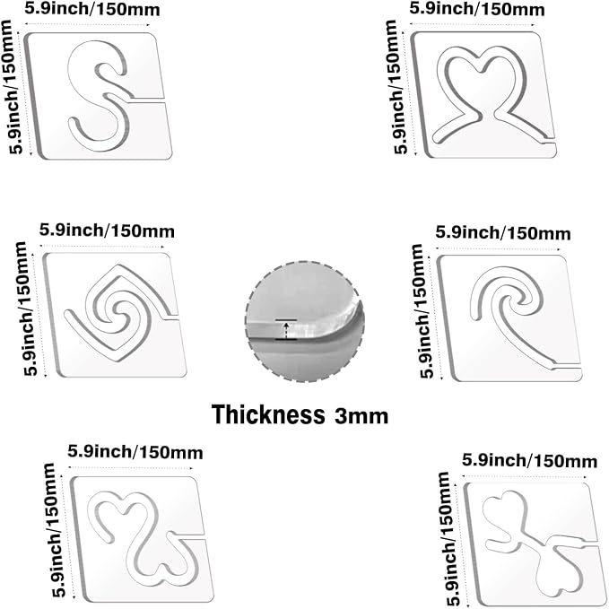 Kapyoo Free Motion Quilting Templates Set Quilting Rulers and Templates - Image 2