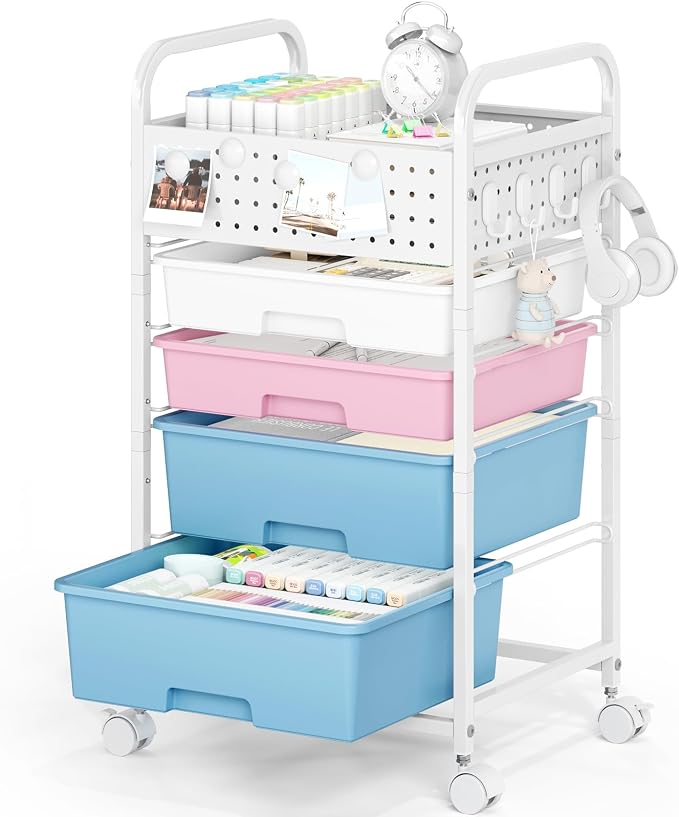4 Drawer Rolling Storage Cart by SYKIARIOL