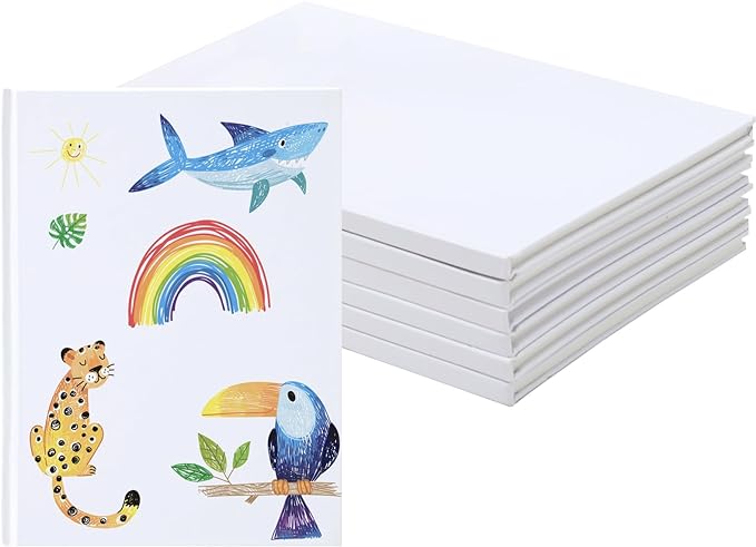 EOOUT 6 Pack White Hardcover Blank Book 6x8 Inch, 40 Pages Hardcover Blank Book by EOOUT
