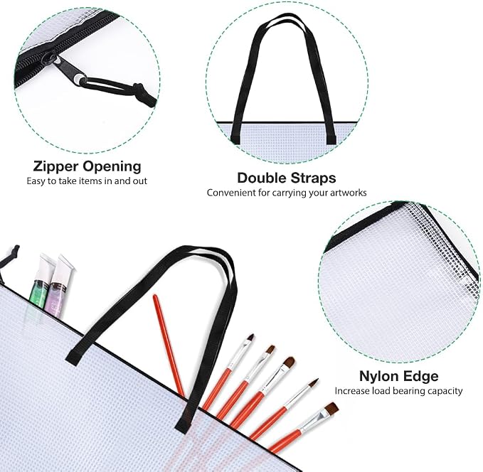Opret 4 Pack 19x25 inch Art Portfolio Bags, Artwork Storage Case - Image 3