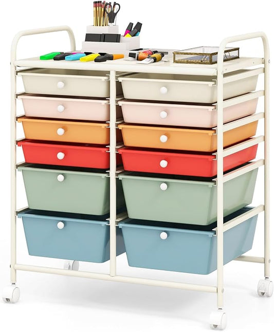 BECOMFORT 12-Drawer Rolling Cart by BECOMFORT