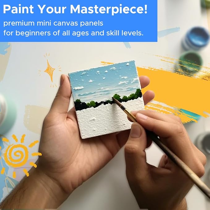 Mini Canvas for Painting 4x4 inch, 56 Pack Bulk Small Painting Canvases for - Image 6
