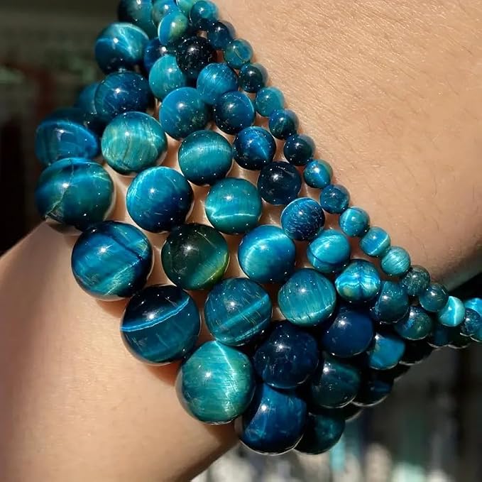 Zenkeeper About 180 Pcs Lake Blue Tiger Eyes Beads - Image 4