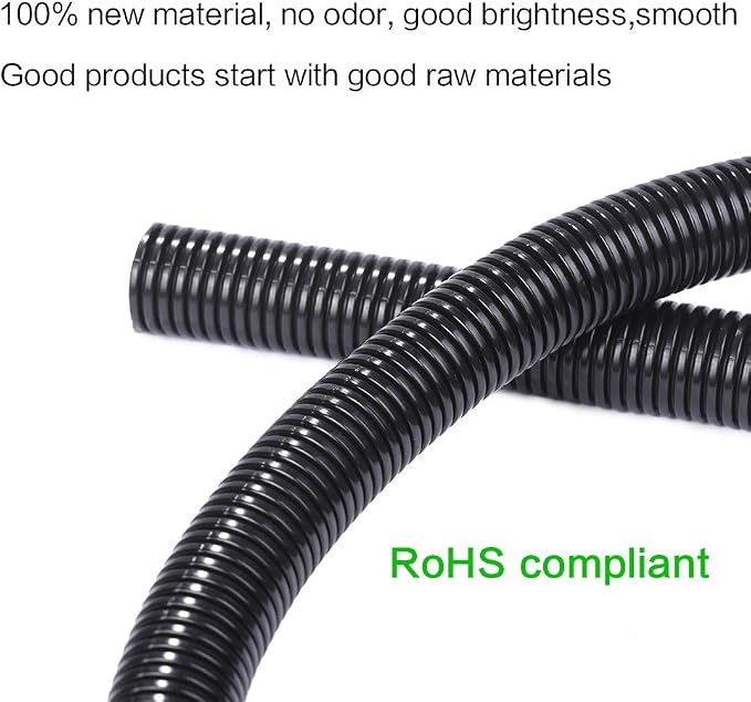 Alex Tech 10ft - 1/2 inch Split Wire Loom Tubing - Black - Image 2