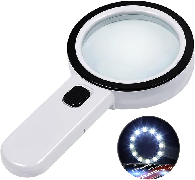 Nazano Magnifying Glass with Light, Ultra-Clear Lightweight Handheld Reading by Unknown