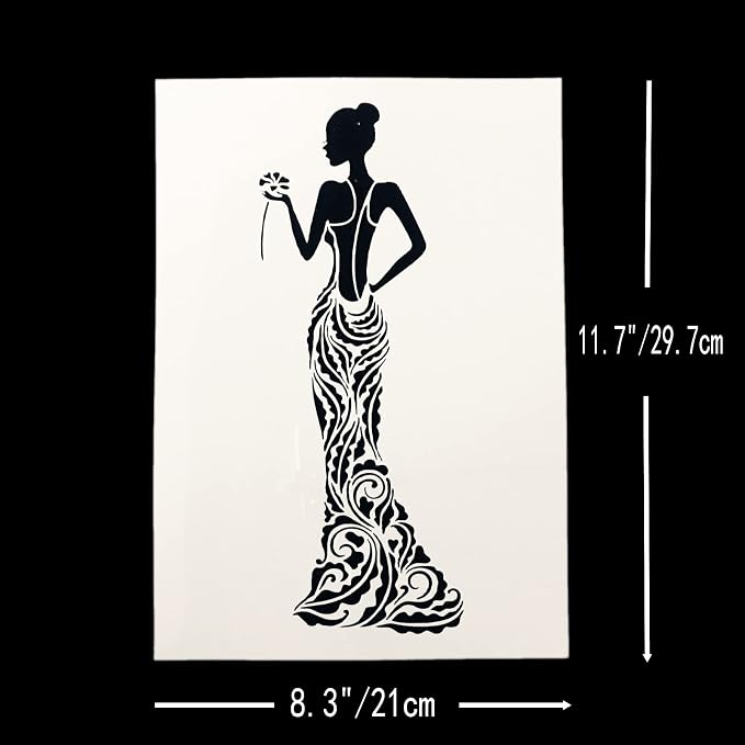 TIAMECH 6 Pcs A4 Reusable Girls Stencils - Image 7