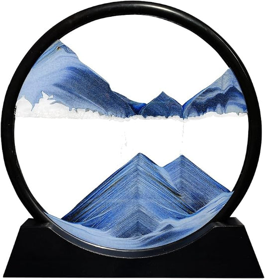Aoderun Moving Sand Art Picture Round Glass 3D Deep Sea Sandscape in Motion by Aoderun