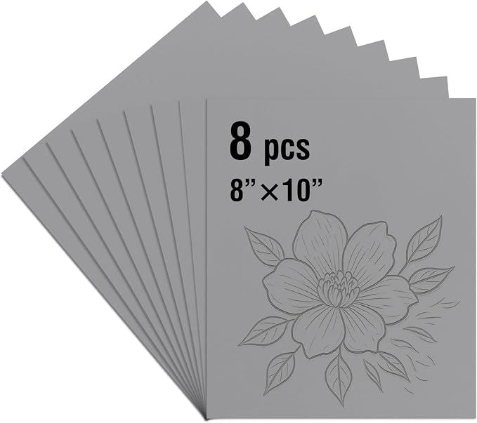 Falling in Art 8 * 10 Linoleum Carving Blocks, 8 Pack Soft Stamp Rubber Blocks by FallinginArt
