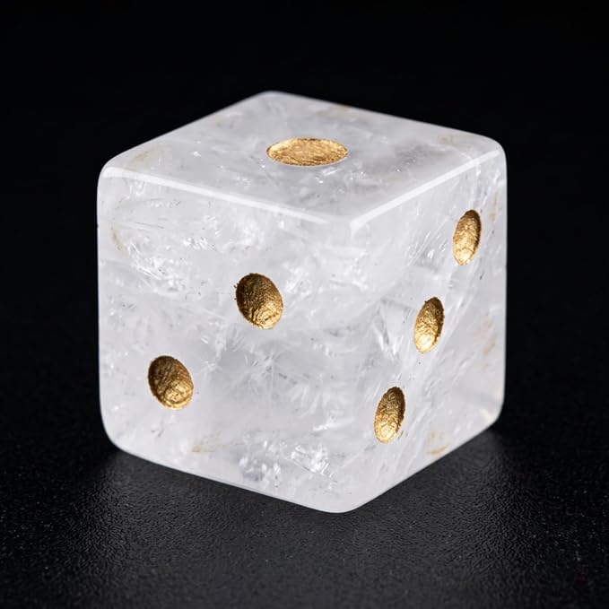 2PCS Crystal D6 Dice, 16mm Natural Gemstone Mahjong Dice Set Stone Dice - Image 2