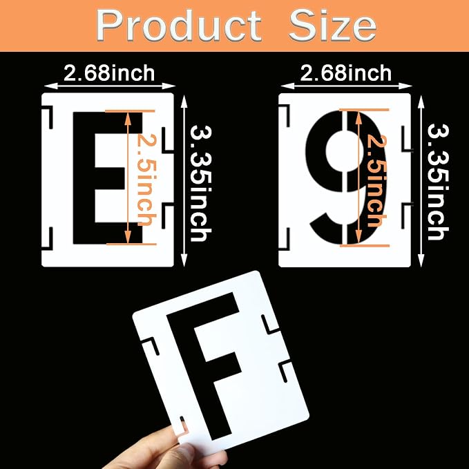 YEAJON 2.5 Inch Letter Stencils Symbol Numbers Craft Stencils, DIY Art Projects - Image 2