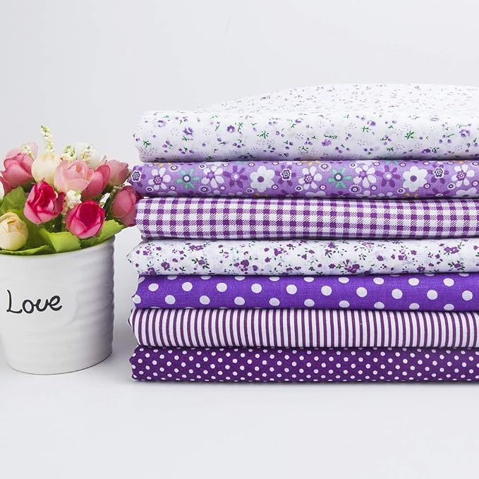 Cotton Fabric DIY Making Supplies Quilting Patchwork Fabric Fat Quarter Bundles by Antetek