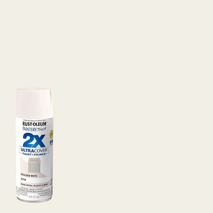 Rust-Oleum Painter's Touch 2X Ultra Cover Spray Paint, Satin Heirloom White | - Image 2