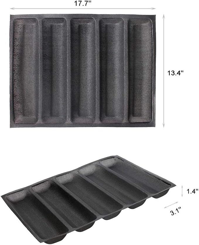 FETESUR Silicone Perforated Baking Forms Sandwich Mold French Baguette Bread - Image 2