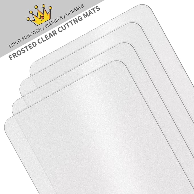 15 Pack Plastic Cutting Mats, Frosted Clear Flexible Kitchen Cutting Board - Image 3