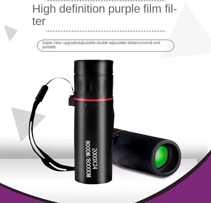 Compact High Power Monocular Telescope, 8X Magnification Portable Single Tube - Image 4