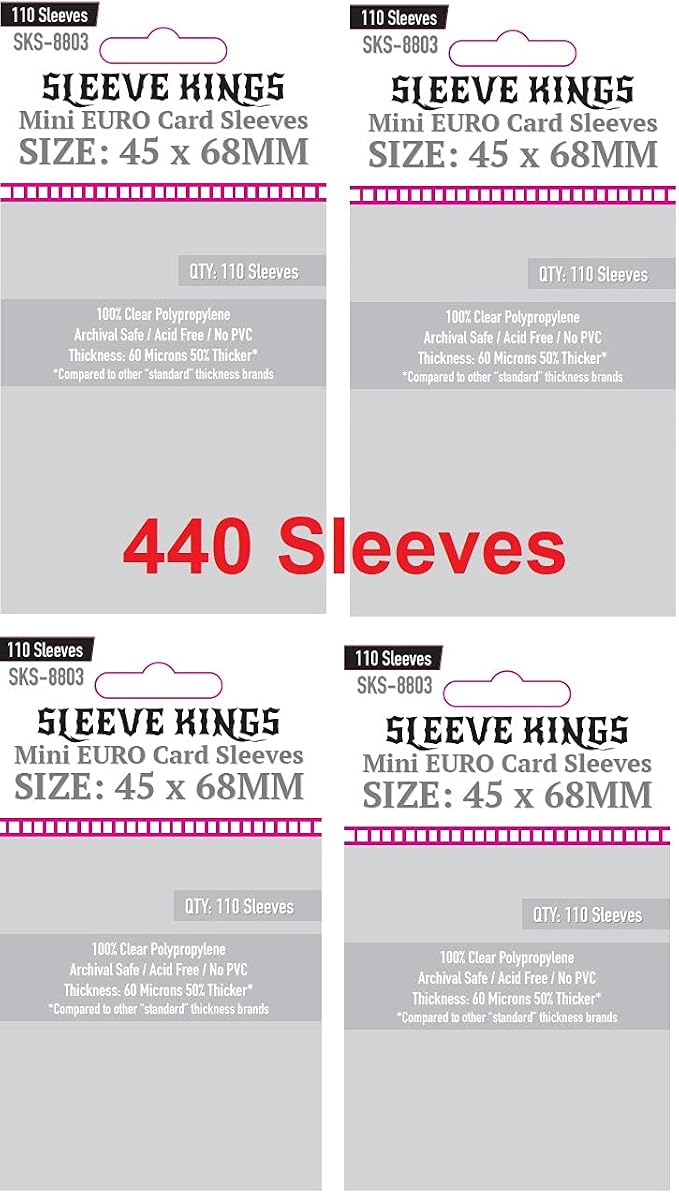 Sleeve Kings Mini Euro Card Sleeves 45 X 68 mm by SleeveKings
