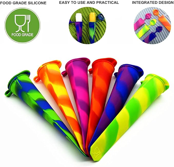Homemade Popsicle Molds, 6 Pack Drip Free Ice Pop Molds | Easy Release Silicone - Image 2