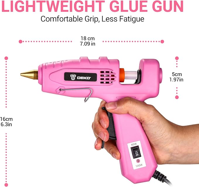 Hot Glue Gun Full Size: DEKOPRO 60/100Watt Dual Temp Hot Glue Gun Kit - Image 2