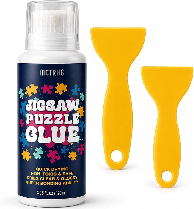 Jigsaw Puzzle Glue Clear with Sponge Head, No Yellowing Puzzle Saver by MCTRHG