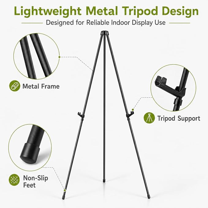 3 Pack Easel Stand for Sign, 63 Inch Portable Display Easel Stand, Poster Board - Image 7