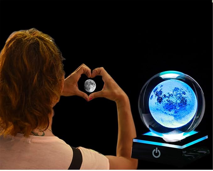 Qianwei 3D Moon Crystal Ball Planet Space Decor Astronomy Science Gift Lamp | - Image 7