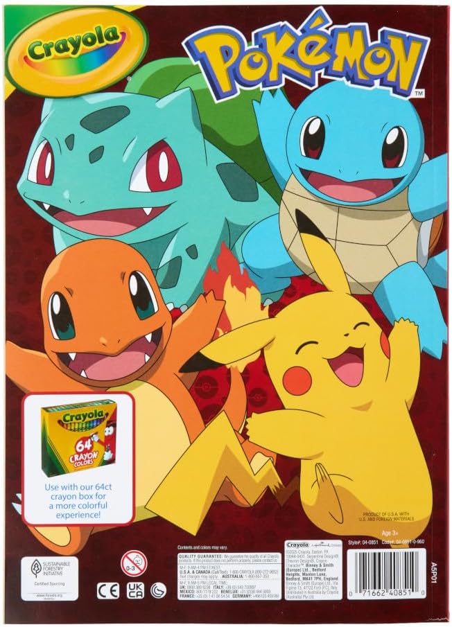 Crayola Giant Pokemon Coloring Book, 2 Sticker Sheets, Coloring Book - Image 7
