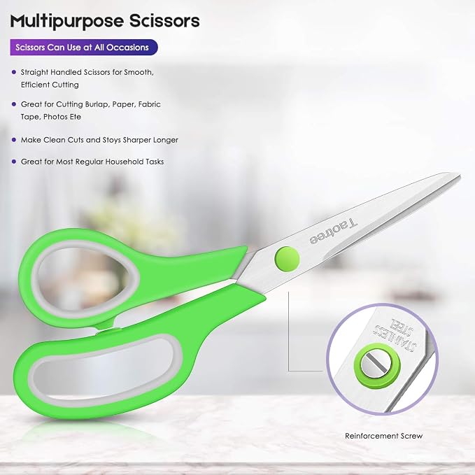 Scissors Bulk Set 20-Pack, Taotree 8" All Purpose Scissors - Image 3