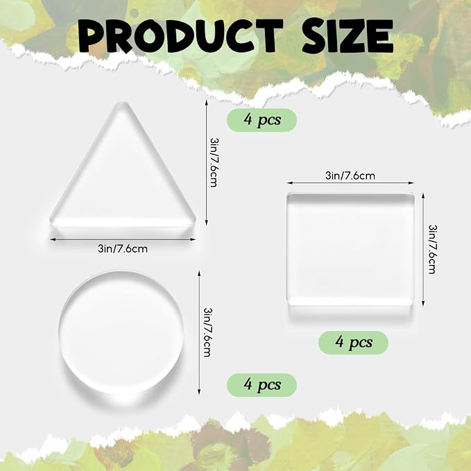 Ripeng 12 Pack Monoprinting Print Plates 3 Inch Small Gel Printing Plates - Image 3
