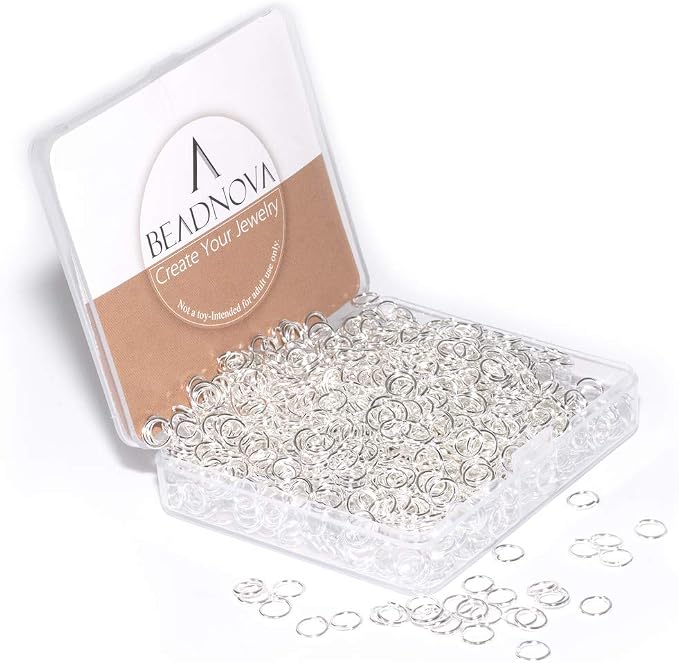 BEADNOVA 6mm Jump Rings Silver Jump Rings by BEADNOVA