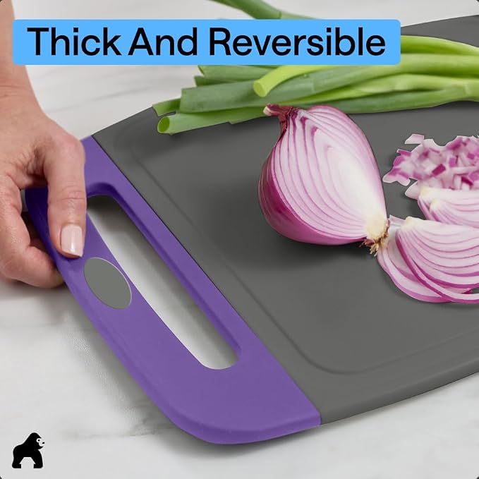 GORILLA GRIP BPA-Free Reversible Kitchen Cutting Board Set of 3, US Designed - Image 7