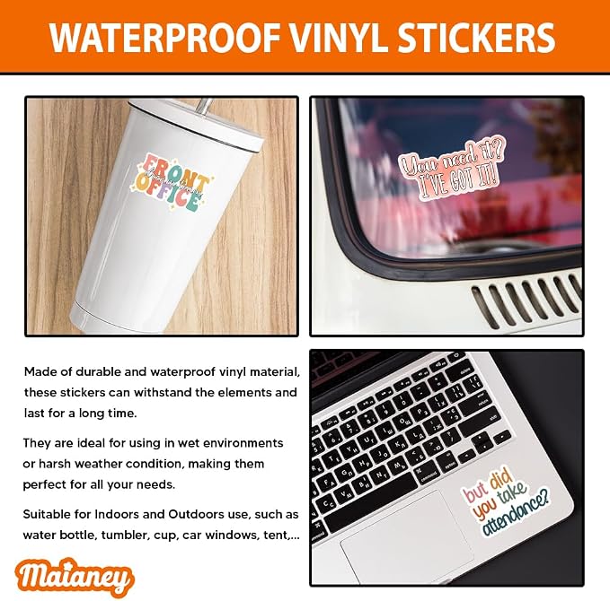MAIANEY School Secretary Sticker Pack 12pcs – Funny Office Stickers - Image 3