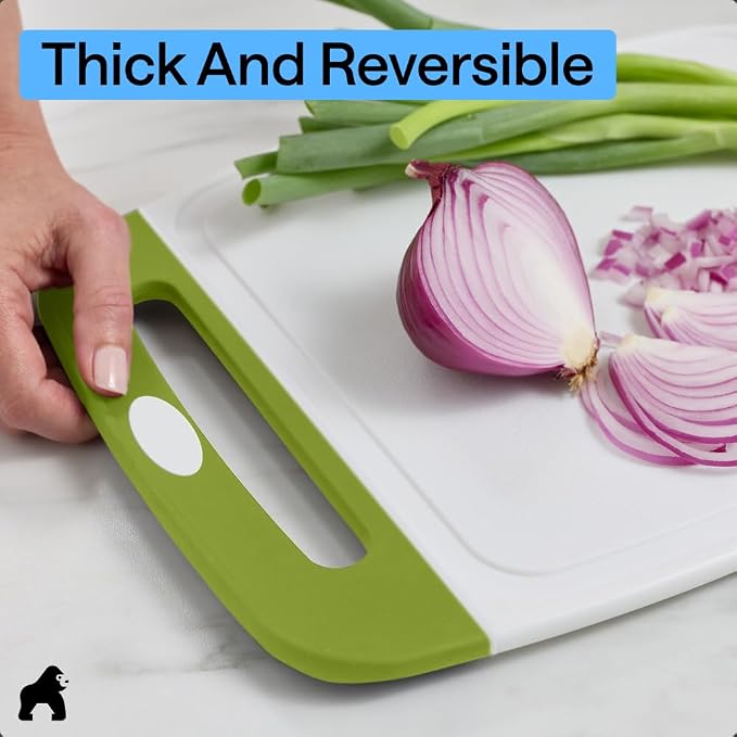 GORILLA GRIP BPA-Free Reversible Kitchen Cutting Board Set of 3, US Designed - Image 7