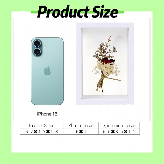 4 Pack 4x6 Shadow Box Frame，HD Glass Wooden Brown Hollow Photo Frame, Seashell - Image 7