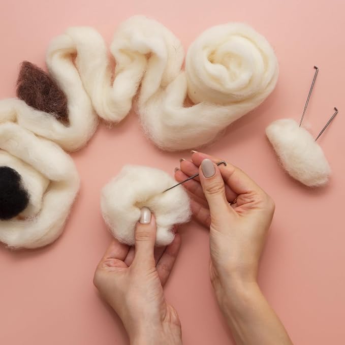 MECCANIXITY Wool Roving Yarn Soft Felting Wool 50g/1.76oz Pure Chunky Roving - Image 6