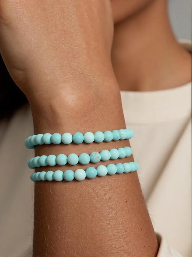6mm Matte Turquoise Bead, 15-Inch Matte Round Loose Stone Beads - Image 4