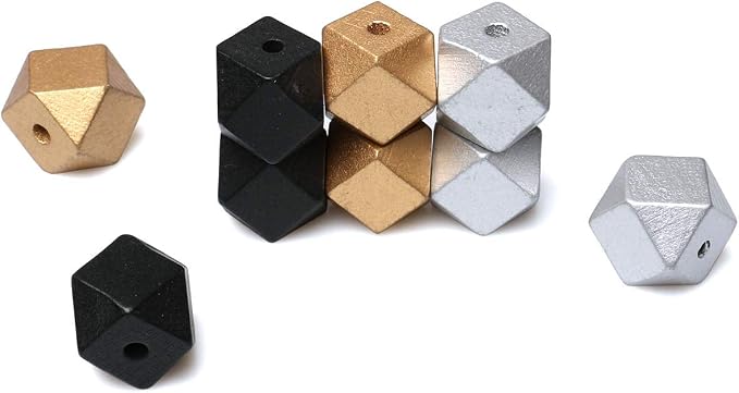 20mm Geometric Wood Beads by woodeni
