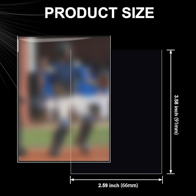 1000 Counts Premium Standard Baseball Trading Card Sleeves, Plastic Clear - Image 2