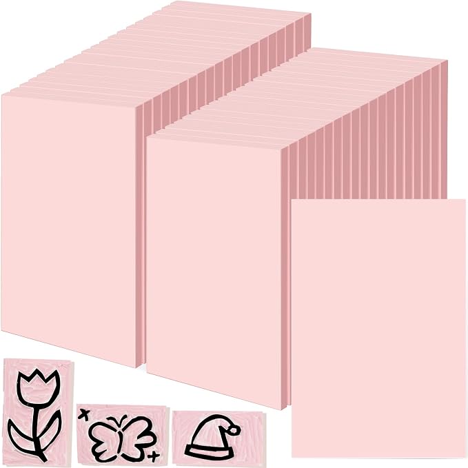 Frienda 40 Pcs 4"x6" Rubber Carving Blocks Linoleum Block Stamp Making Kit Soft by Frienda