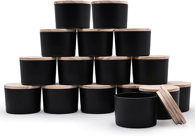 SHOWIN Thick Candle Jars for Making Candles 16 Pcs, 4 OZ Empty Jars by Showin