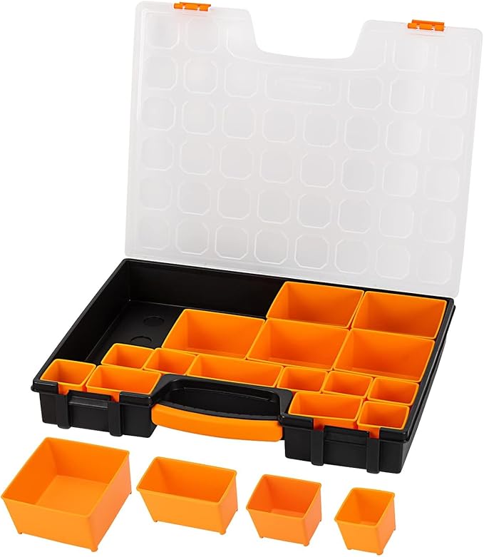 Amazon Basics 19-Removable Compartment Small Parts Organizer, Portable Hardware - Image 3