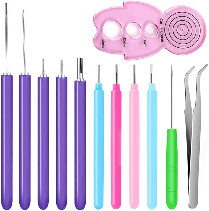 12 Pack Paper Quilling Tools Set, Slotted Needle Pens by PimoysLivingNecessities