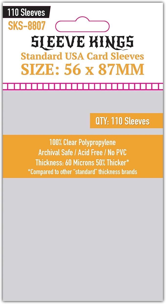 Sleeve Kings Standard Card Sleeves – 110 Count, Medium USA Size, Compatible by SleeveKings