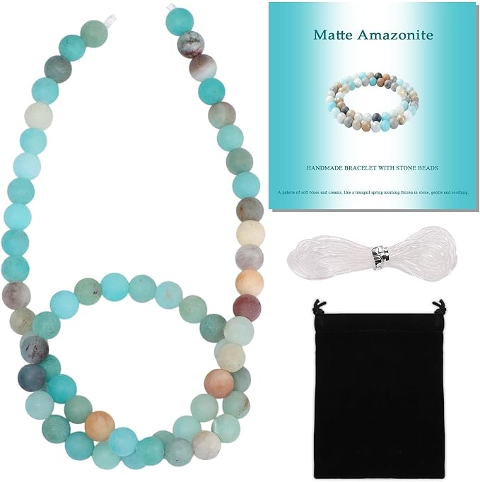 6mm Matte Amazonite Beads, 15-Inch Matte Round Loose Stone Beads by THRELE