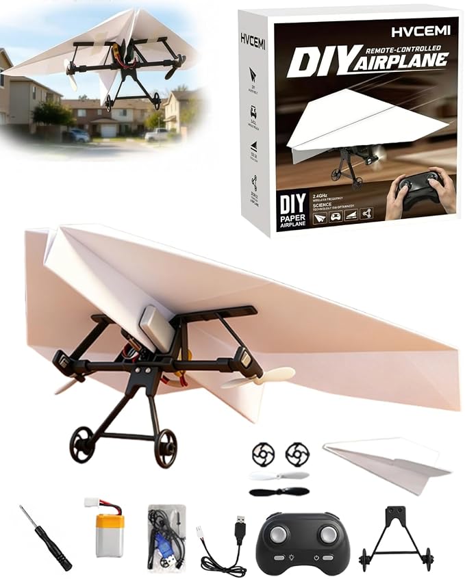 Rc Paper Airplane Motor Kit DIY Model Airplanes Launcher Construction Set by Hvcemi