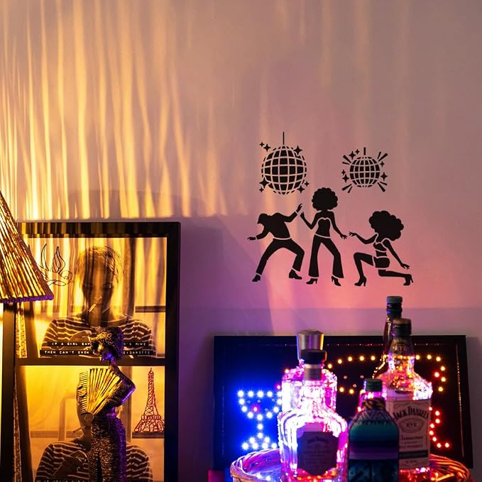 2Pcs Disco People Stencils for Painting, 11.8"x11.8" Reusable Disco Ball - Image 7